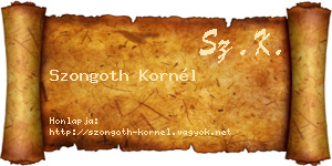 Szongoth Kornél névjegykártya