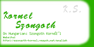 kornel szongoth business card